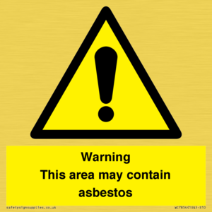 Warning This area may contain asbestos